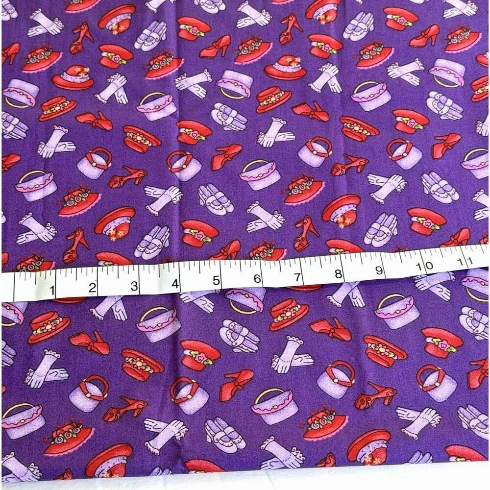 VTG Dianna Marcum Marcus Brothers Red Hat Society Fabric Accessories Cotton  BTY